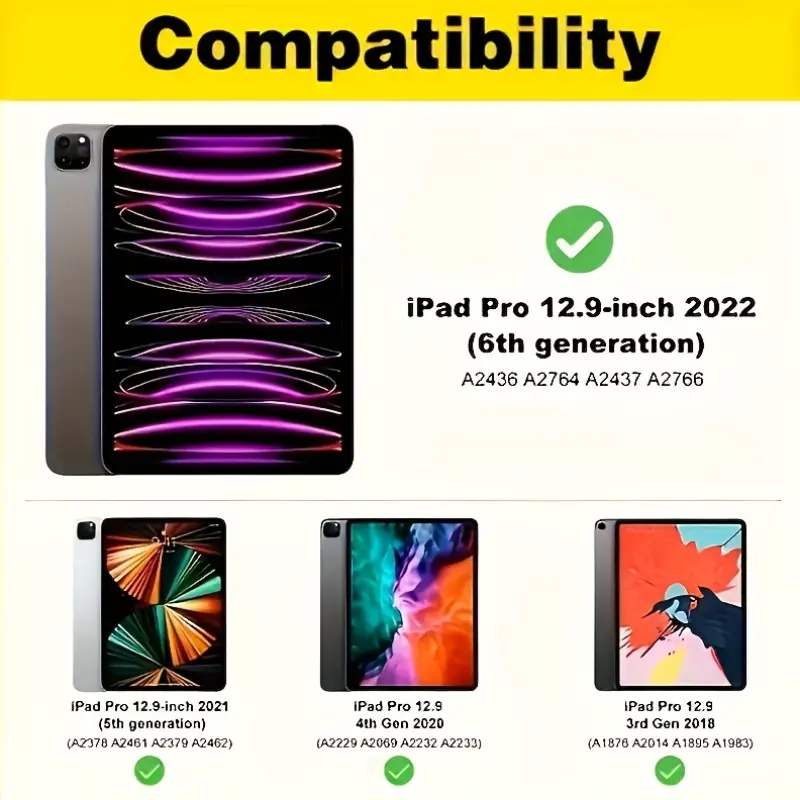2-piece set suitable for iPad Pro 12.9-inch/iPad Pro 13/iPad Air 13 (2024-25) Protective tempered glass film, Tablet Protector, high-definition transparent 9H hardness,