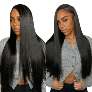 OQ HAIR Straight 13x4 Lace Front Wigs Human Hair 180% Density Pre Plucked with Baby Hair