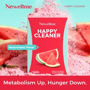 Newellme Happy Cleaner Watermelon Powder Probiotic for Gut Health Digestive Enzymes & Moringa Immunity Support Dietary Supplement