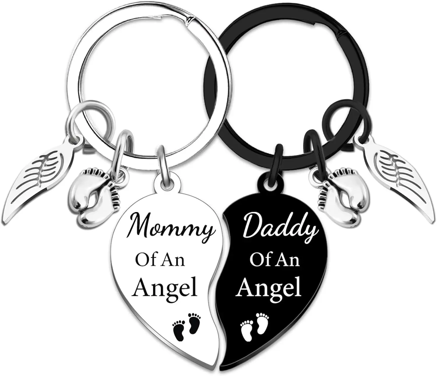 Miscarriage Gifts for Mothers Loss of Baby Sympathy Gifts for Mom Dad Loss Memorial Keychain Mommy Daddy of An Angel Matching Keyring