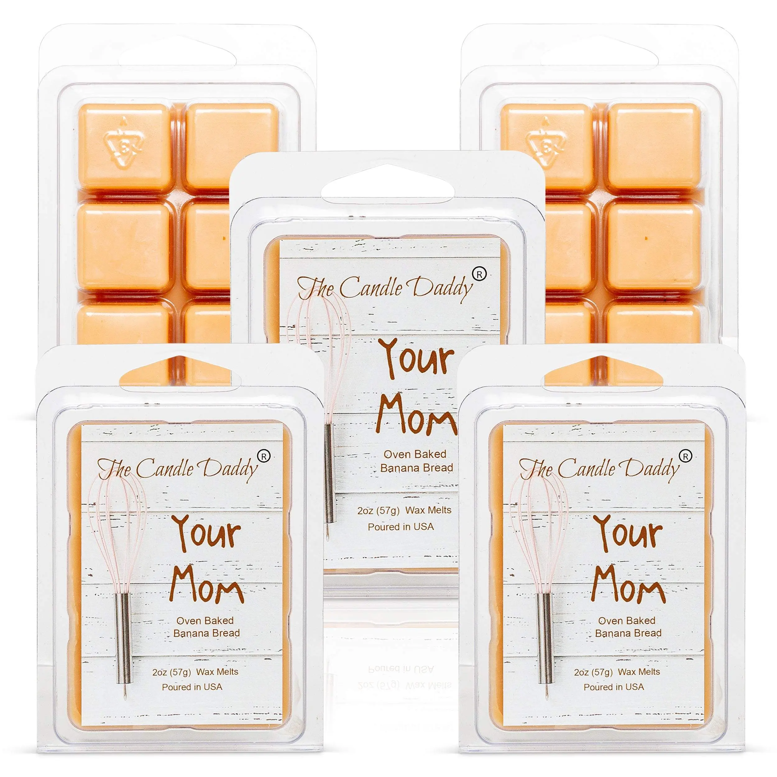 5 Pack - Your Mom - Oven Baked Banana Bread Scented Melt - Maximum Scent Wax Cubes/Melts - 2 Ounces x 5 Packs = 10 Ounces