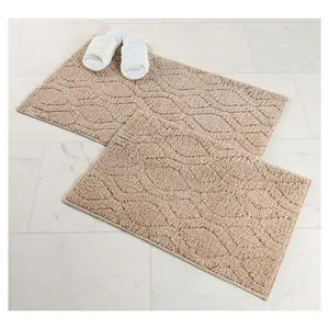 Superior 2-Piece Brou Geometric Diamond Bath Rug Set, Medium