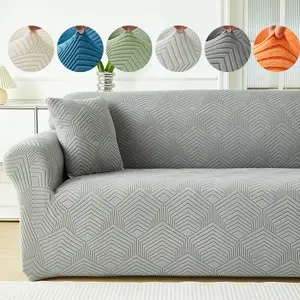 Stretchable Classic Jacquard Sofa Cover, Leaf Pattern, Durable Anti-Dirty, Fits 1-4 Seater Sofas, Pet Scratch Protection, Includes Pillowcase, Elastic Sofa Slipcover
