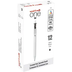 Uni-Ball  0.7 mm One Gel Pen, Black - Pack of 12