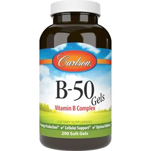Carlson Labs B 50 Gel Vitamin B Complex 200 Soft Gels