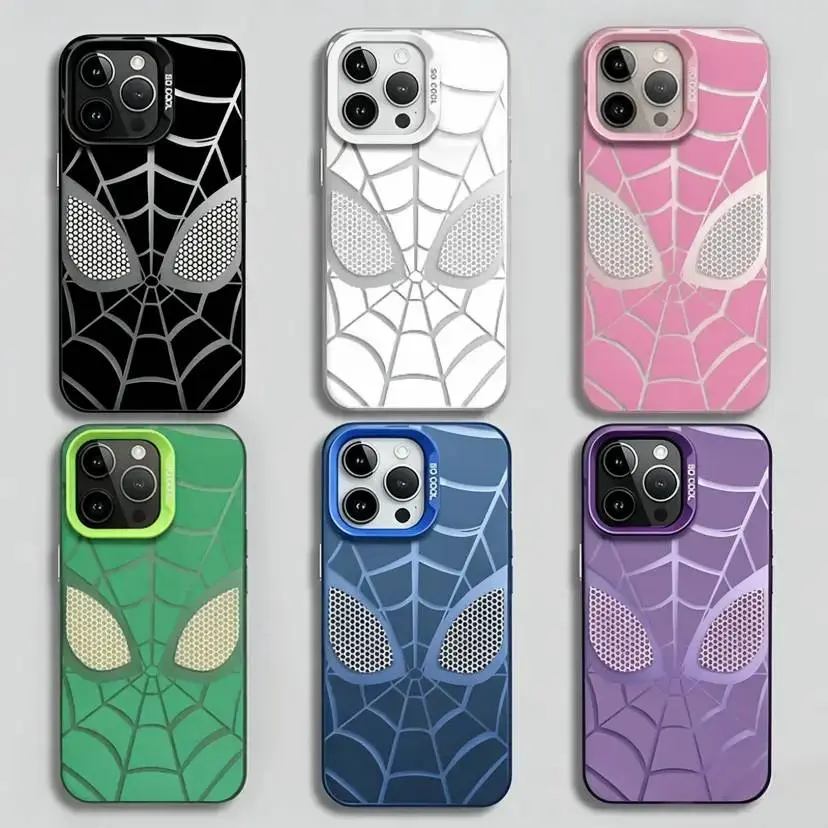 [New & Updated]Cool Spider-Man Mask Web Design, Anti-Fingerprint Anti-Yellow Dustproof Protective Cover, Hard PC Anti-Shock Phone Case, Compatible with iPhone 17 Air 16 Pro Max 15 Plus 14 13 12 11 & Samsung Galaxy S23 FE S22 S24 S25 S26 Ultra