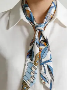 88x5cm Satin Skinny Scarf for Women, Silky Feeling Long Narrow Scarf for Neck Hair Bag Daily Wear