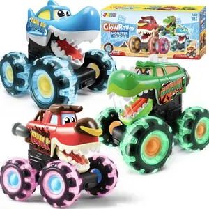 Press to Light Up Monster Big Foot Truck, Fun Interactive Toy Car, Cool Flashing Light Vehicle, Popular Hobby Play Toy for Kids, Great for Indoor Outdoor Play & Daily Entertainment