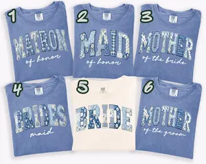 Comfort Colors Bride And Bridesmaid Matching T-Shirt, Bridesmaid Proposal Gift, Maid of Honor Tee, Matching Wedding Shirt, Wedding Party Bachelorette Shirt, Trendy Bride Shirt, Full Size, Full Color