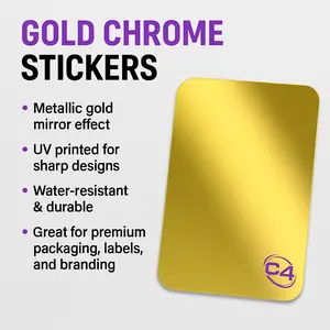 Custom Stickers – Design Your Own with Our Easy Online Tool! - Gold Chrome