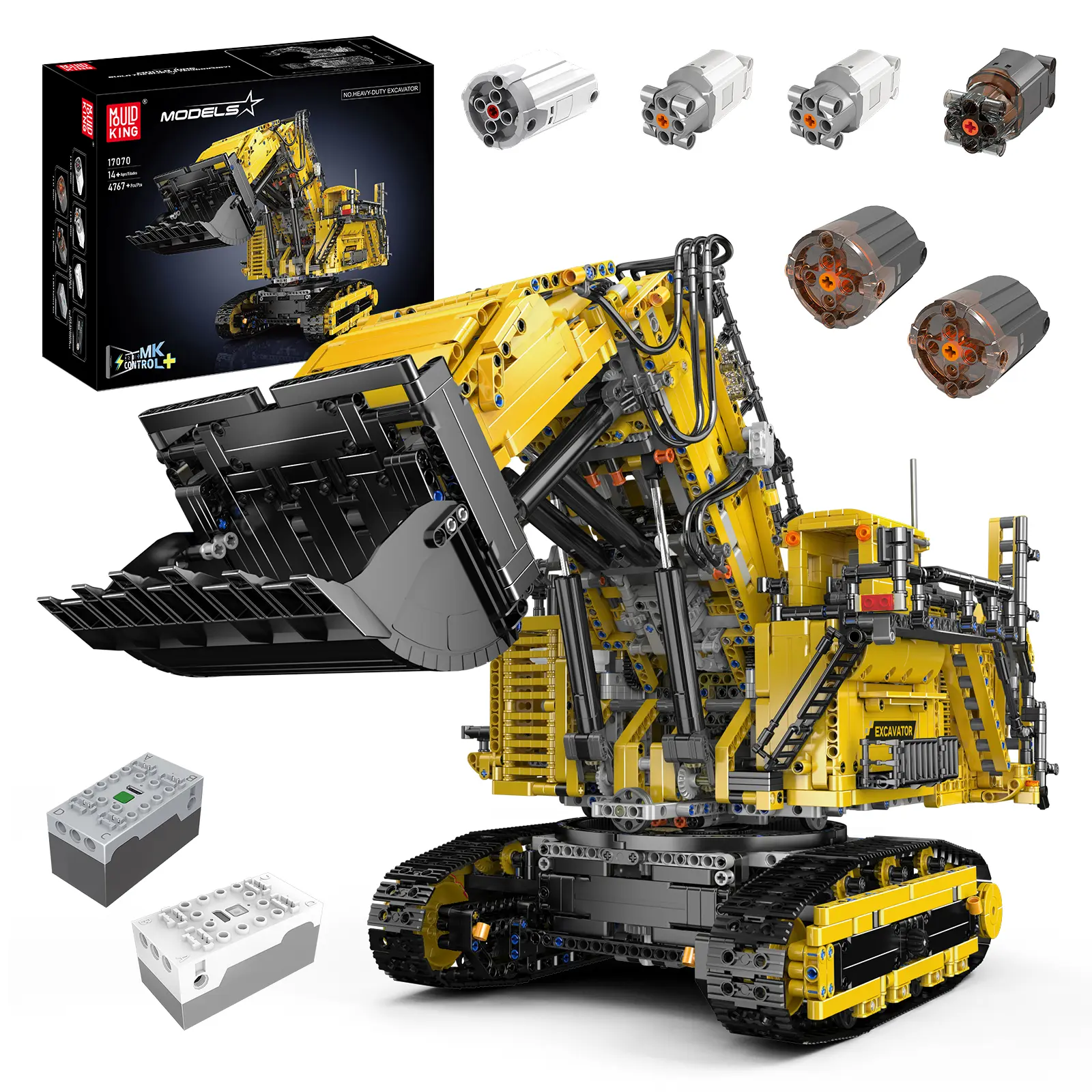 Mould King 17070 Heavy Duty Excavator Bulldozer Engineering Building Block App Motor Control Kid Adult Toy 4767 Pcs Construction Sets summerwins