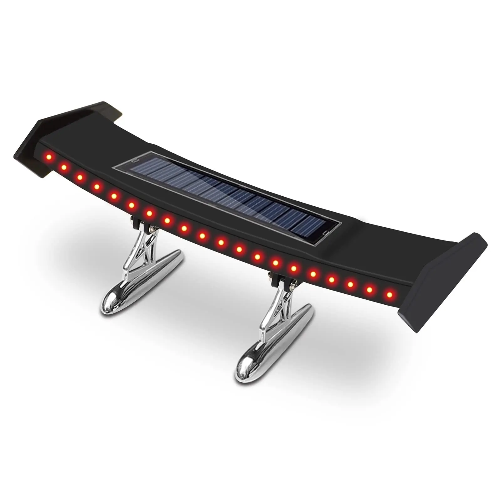 2026 New Universal Car Rear Brake Lights Solar Airflow Board Mini Rear Wing Tail Lights Vibration Sensor Indicator Light Turn Signal Warning Light Car No Drilling Installation Simple Tail Lights