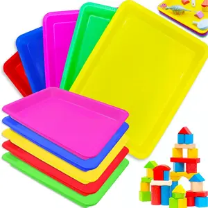 10 Pack Activity Plastic Crafts Art Tray,Medium Size,Multicolor Kids Organizer Tray Serving for DIY Projects,Beads,Painting,Jewelry