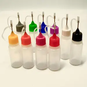 Precision Needle Tip Bottle 0.34oz | Fine Nozzle Squeeze Bottle for Alcohol / Nail Remover
