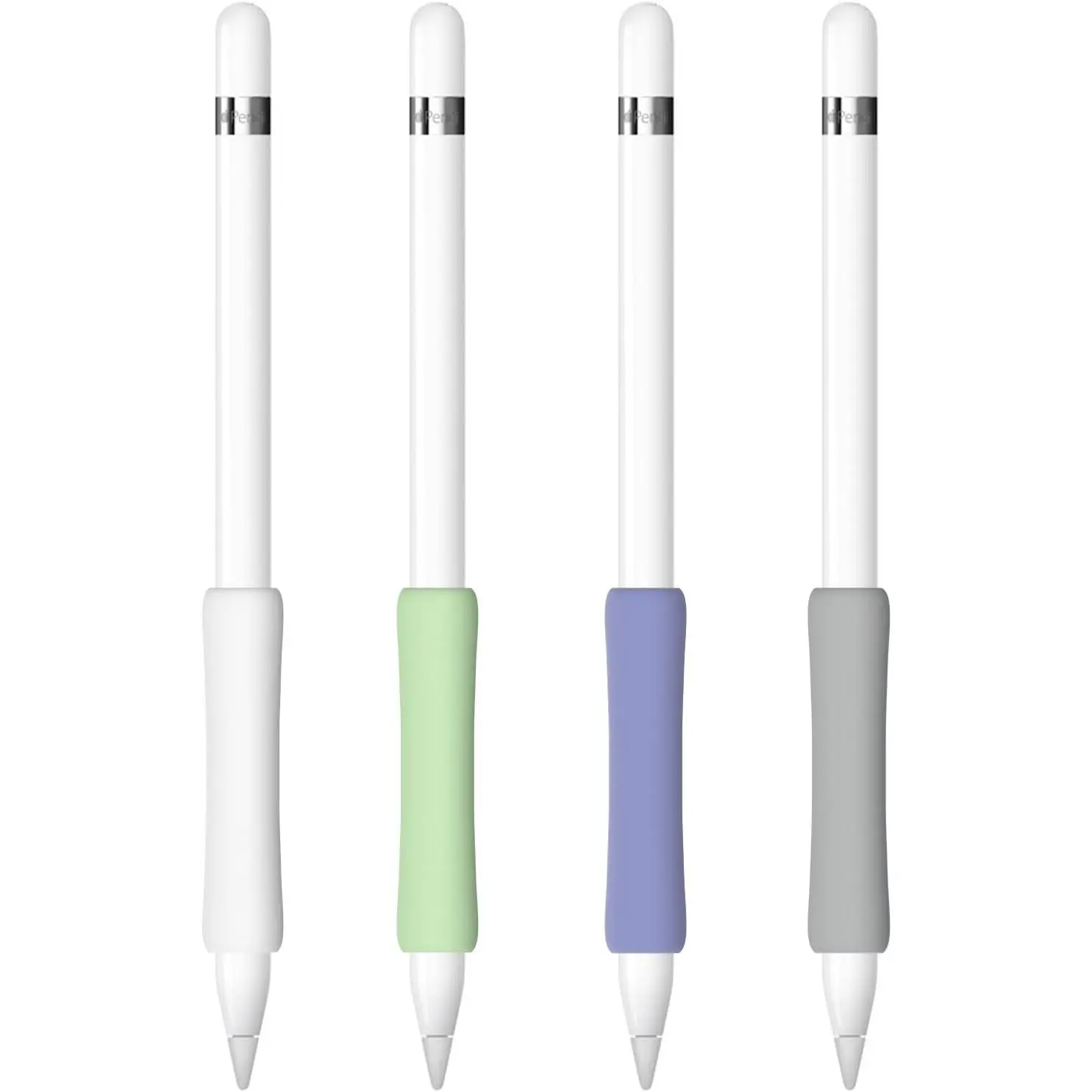 4 Pack  Grip Compatible with  Pencil 1st Generation  iPencil Grip Holder Comfortable Writing & Precise Control (White/Lavender/Matcha/Gray)