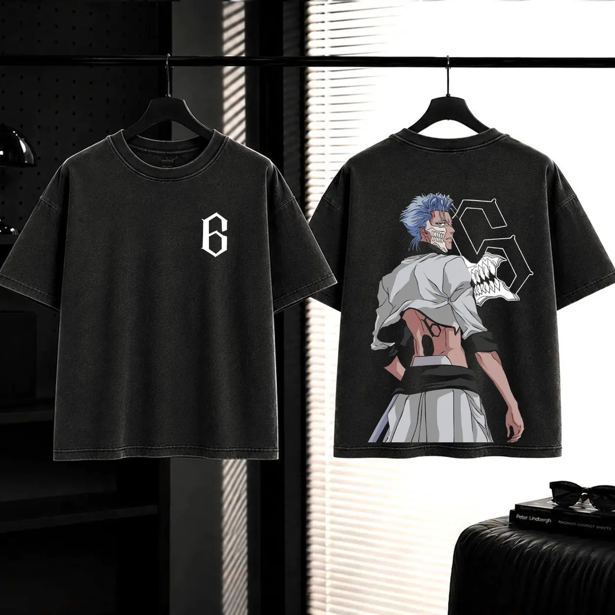 Bleach Grimmjow Jaegerjaquez Espada No.6 Washed Oversized T-Shirt, Tank Top, Sweatshirt, Hoodie Anime Graphic Tee, Vintage Streetwear Shirt, Soul Reaper Unisex Gift