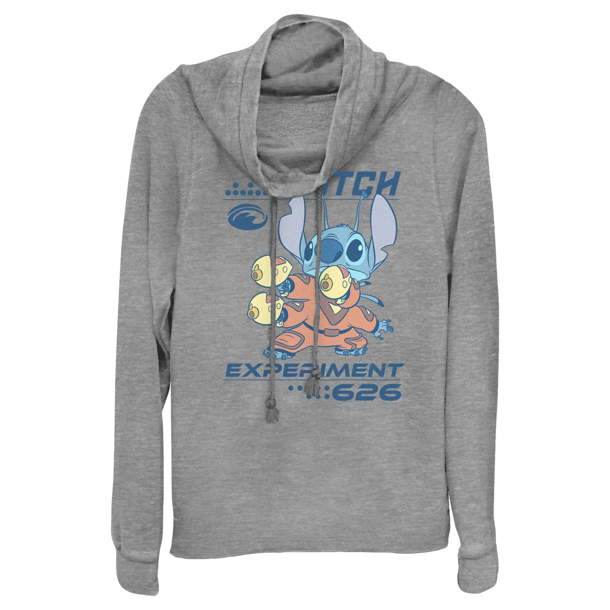 Junior's Women Lilo & Stitch Armed and Ready Cowl Neck Sweatshirt