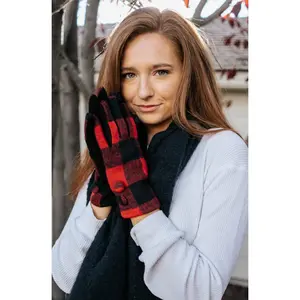 Gabrielle Buffalo Plaid Gloves - Final Sale