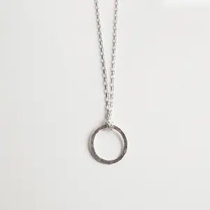 Sterling Silver Dainty Circle Necklace