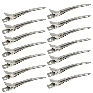 Summer Spring Gift  24 Packs Duck Bill Clips, 3.5 Inches Rustproof Metal Alligator Curl Clips with Holes for Hair Styling