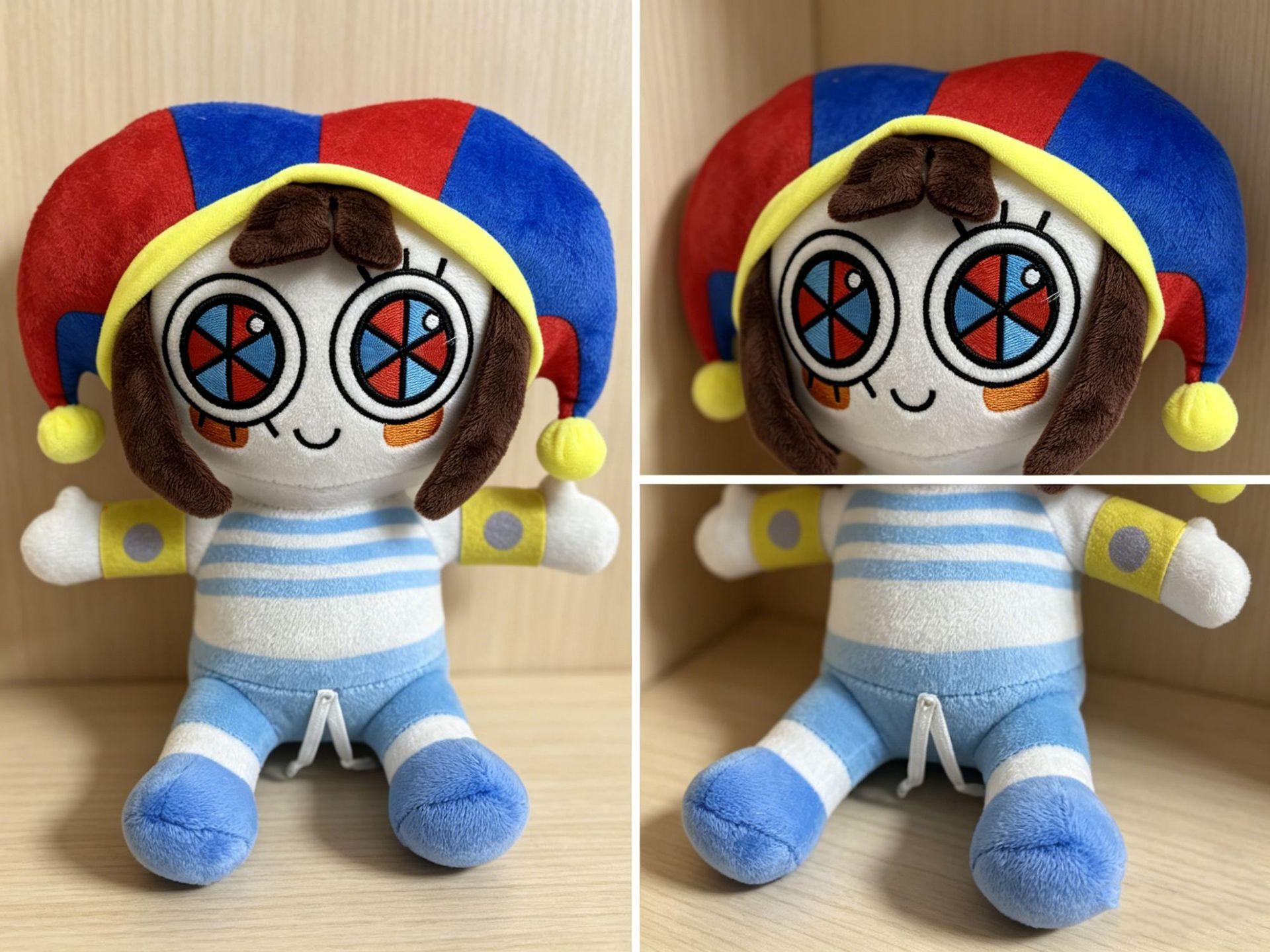The Amazing Digital Circus Pomni Plush Toy, Soft Stuffed Pomni Plushie Doll, Cute Cartoon Character Collectible Plush for Kids & Fans
