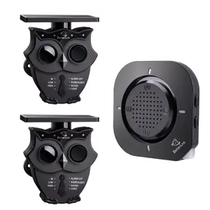 BetterLink 1/2 Mile Long Range Solar Wireless Driveway Alarm IP65 Weatherproof Outdoor Motion Detectors&Sensor 120dB Sound Light Alert System Monitor&Protect Outdoor/Indoor Property（1Receiver+2Sensors)