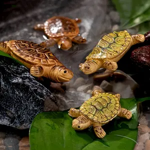 Cute turtle family floating ornaments-1 piece /3 pieces /5 pieces mini aquarium decoration is suitable for ponds and aquariums lifelike floating garden ornaments creative gifts.