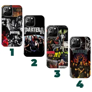 4 Styles Pantera Band Phone Case V1 – 90s Metalcore Merch for iPhone 16 pro max & SS Galaxy – Dimebag Darrell Fan Art – Heavy Metal Rock Phone Cover Gift