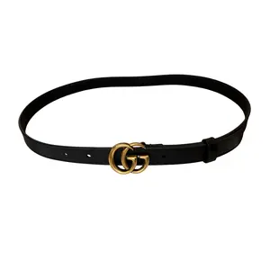Pre-owned Gucci GG marmont black leather belt size 75/30 authentic with COA