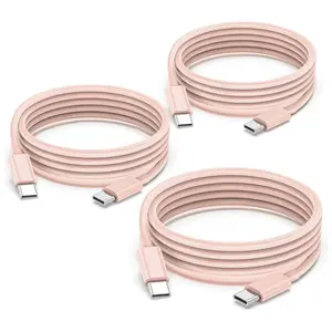 3 Pack 60w USB-C Fast Charging Smartphone Cable for iPhone 16/15 Series & Samsung S22/s21/s20, Usbc to Type C Charger Line 1 Meter, USB C Cables