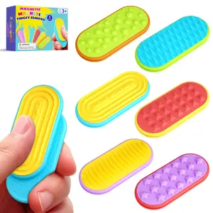 Sensory Fidget Magnet Toys for Kids, Silicone Magnetic Sliders, Stress Fidgets for Autism & Anxiety, Adult Office Desk Essentials, Fidget Relief, Stress Relief Fidgeting