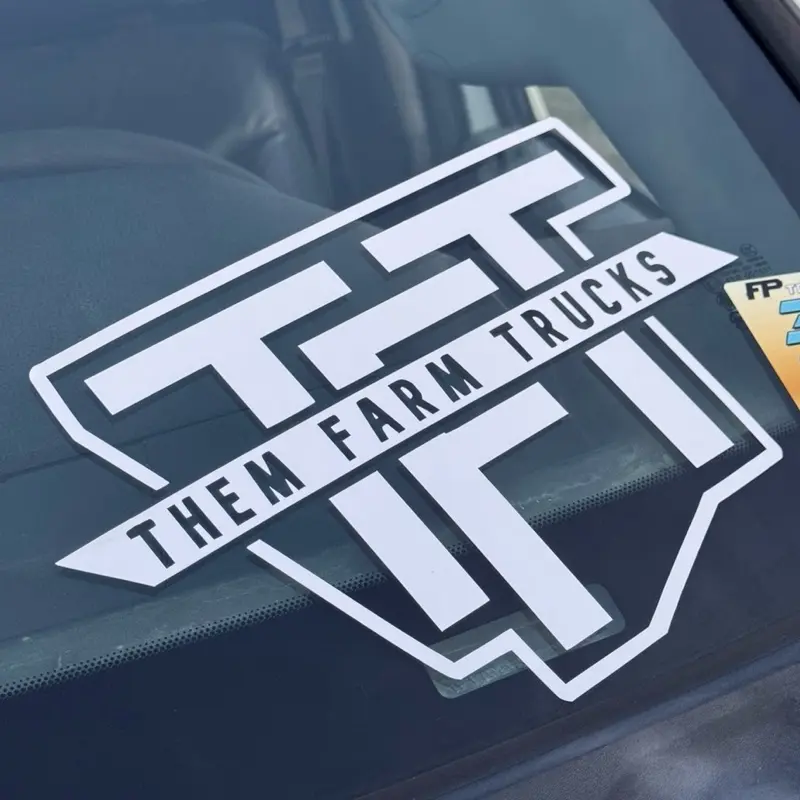 ThemFarmTrucks Sticker - White Design with Bold Text, Featuring Farm Truck Theme, Ideal for Personalization and Decoration