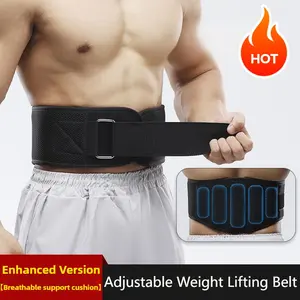 Upgraded Adjustable Breathable Weightlifting Belt, Dual D-Ring Design, Fitness Training Strap for Squats, Barbell Workouts, Breathable Sports Belt, Home Gym Equipment