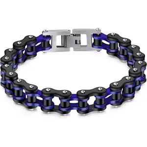 Cassieca Stainless Steel Motorcycle Bike Chain Bracelet for Men