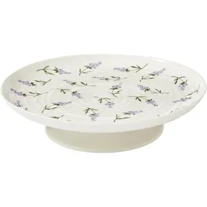 Sophie Conran Lavandula Footed Cake| Porcelain Cake Stand| White Round Dessert Stand| Cupcake Stand for Birthday Parties, Weddings, & Baby Shower