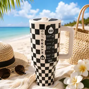 40oz Checkerboard Tumbler Cup Leakproof Insulated Travel Mug Fits Car Cup Holder, Keeps Drinks Cold 24H | Trendy Stainless Steel Water Bottle for Work, Gym & School BPA Free, Durable & Minimalist TikTok Aesthetic Cup Organiser Tin Canister Canister