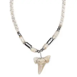 Hemp Braid - Fossil Sharks Tooth Necklace