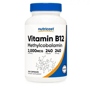 Nutricost Methylcobalamin Vitamin B12 Healthcare Supplement, 2000mcg, 240 Vegetarian Capsules - Non-GMO, Gluten Free