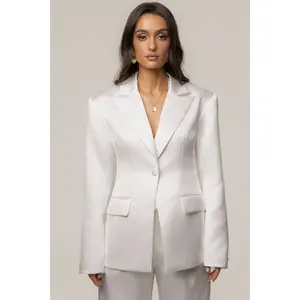 White Victoria Satin Blazer