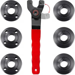 Angle Grinder Tool Kit with 5/8'-11 Flange Nut, Adjustable Pin Wrench and 6Pcs Lock Nuts Compatible with Dewalt, Milwaukee, Makita, Ryobi, Black Decker, Bosch
