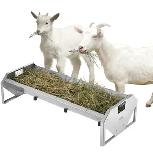 VEVOR Livestock Feeding Trough, 22 Gallon Capacity, 45" Hay Feeder, Heavy Duty Steel Livestock Trough, Galvanized Steel Sheep Feeder Trough Feeding up to 10 Goats for Horse Sheep Hog Farm Sheds Pen