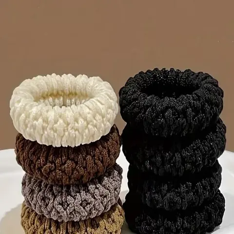 12-Pack Wide Thick Hair Ties, Scrunchie, Scrunchies, Elastic Durable Headbands, Hair Accessories, No Hair Damage, Fashionable Ponytails, Perfect Gift for Girls, New Year & Christmas