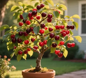 100 Dwarf Cherry Tree Seeds((Pandasister) ) - Grow Sweet Mini Cherry Fruits Right at Home Indoor Outdoor - Perfect for Fall Planting