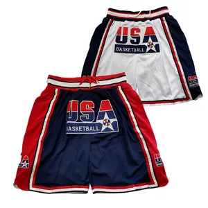 2025 Basketball shorts Four pockets 1992 Cheap and High Quality Sewing embroidery covered court Beach Pants Outdoor sports shorts Big Size Blue White Accepting mixed wholesale and retail Stylish Jersey Workout Bottoms, Sport Outdoor Clothes