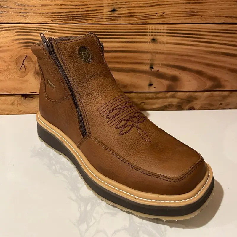 Charly Flother Habana Men's Brown Leather Ankle Boots with Side Zipper and Comfortable Sole