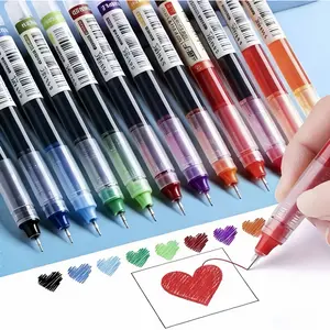 12-pack of 0.5mm quick-drying colored rollerball pens, 12-color gel pens for students, exam-use needle-point fountain pens, carbon ink pens, suitable for school and office stationery and exam supplies