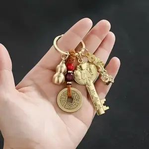 Feng Shui Five Blessings Set for Good Luck, Wealth, Health and Success, Charming Chinese Amulet Gift Bag, Feng Shui Ornament for Various Occasions