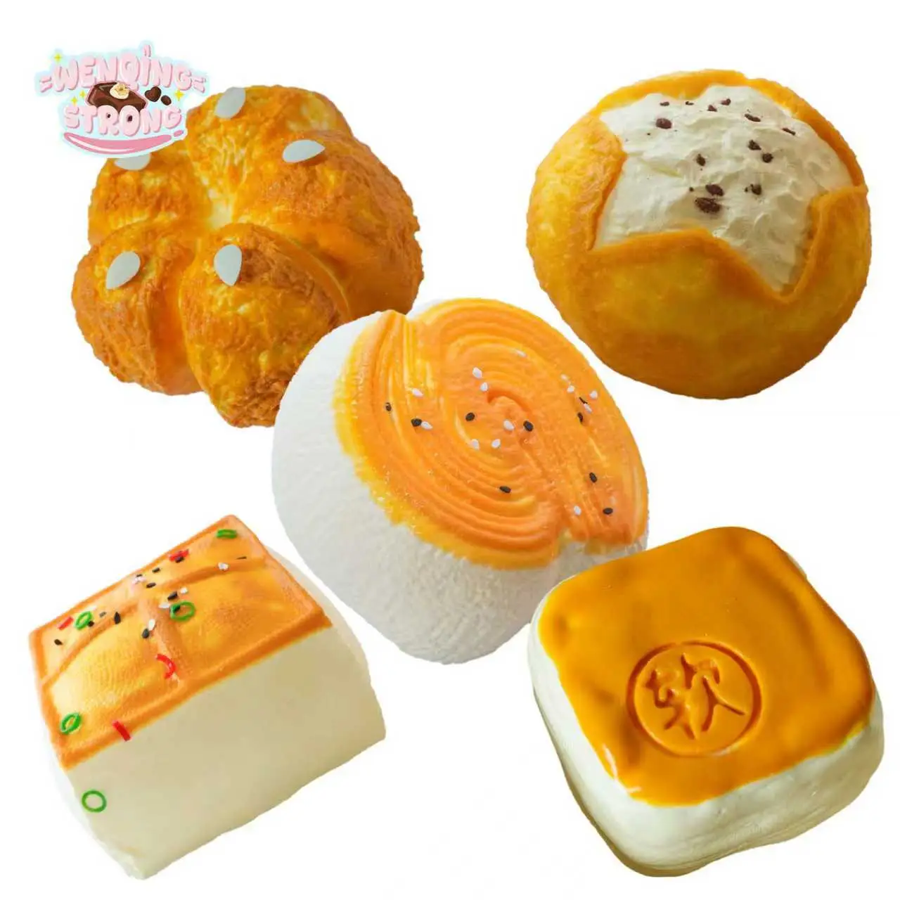 [WenQing Taba Squishy] Handmade Taba squishies/Iron Plate Tofu -Cream Puff-Soft Breadfidget toysfull body silicone rebornanxiety relief productstoys g