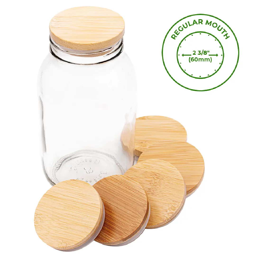 Bamboo Storage Stopper Lids for Mason Jars