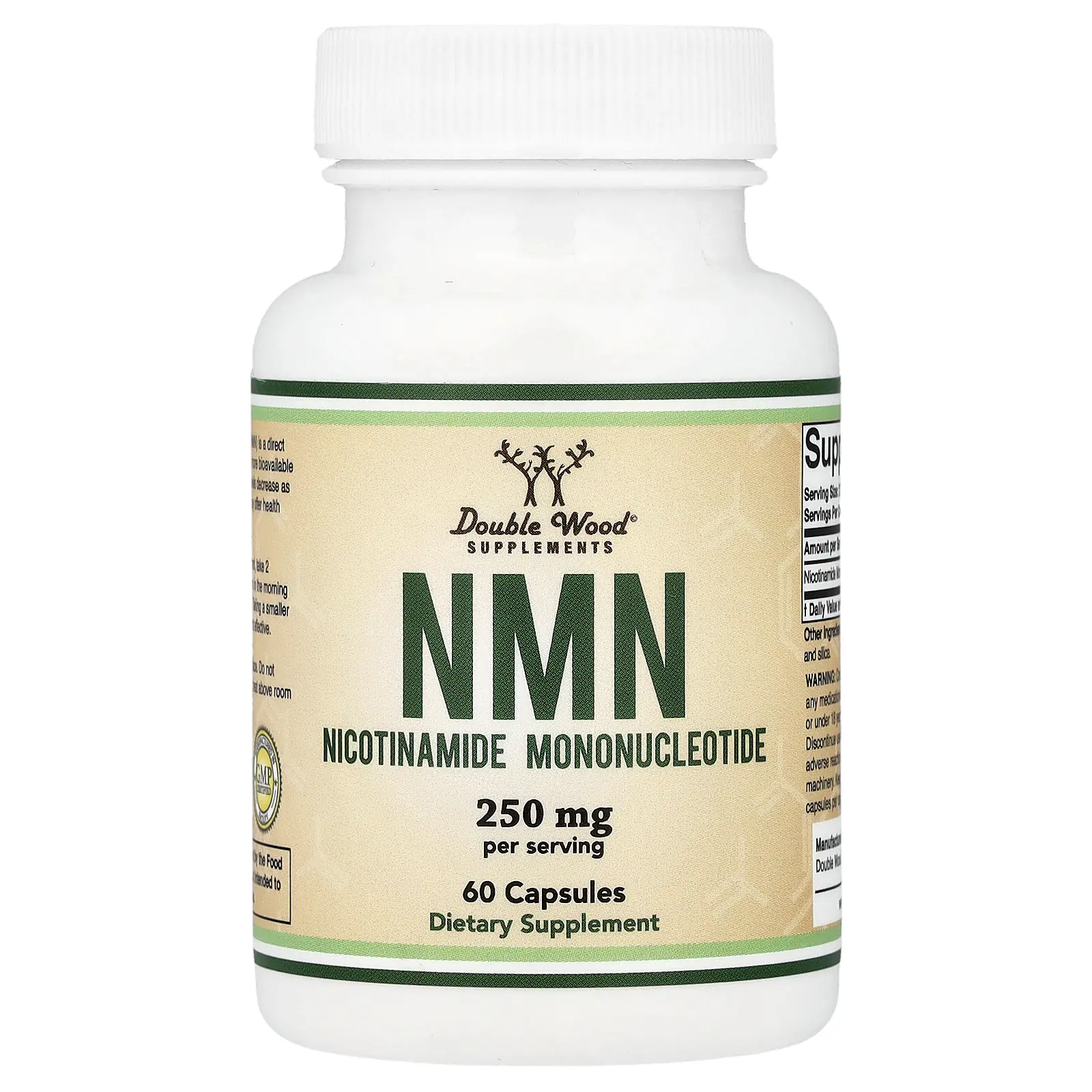Double Wood Supplements NMN, 60 Capsules (125 mg per Capsule)